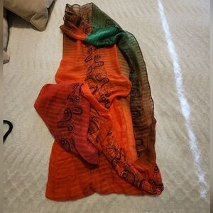 Beautiful multicolored printed viscose scarf
